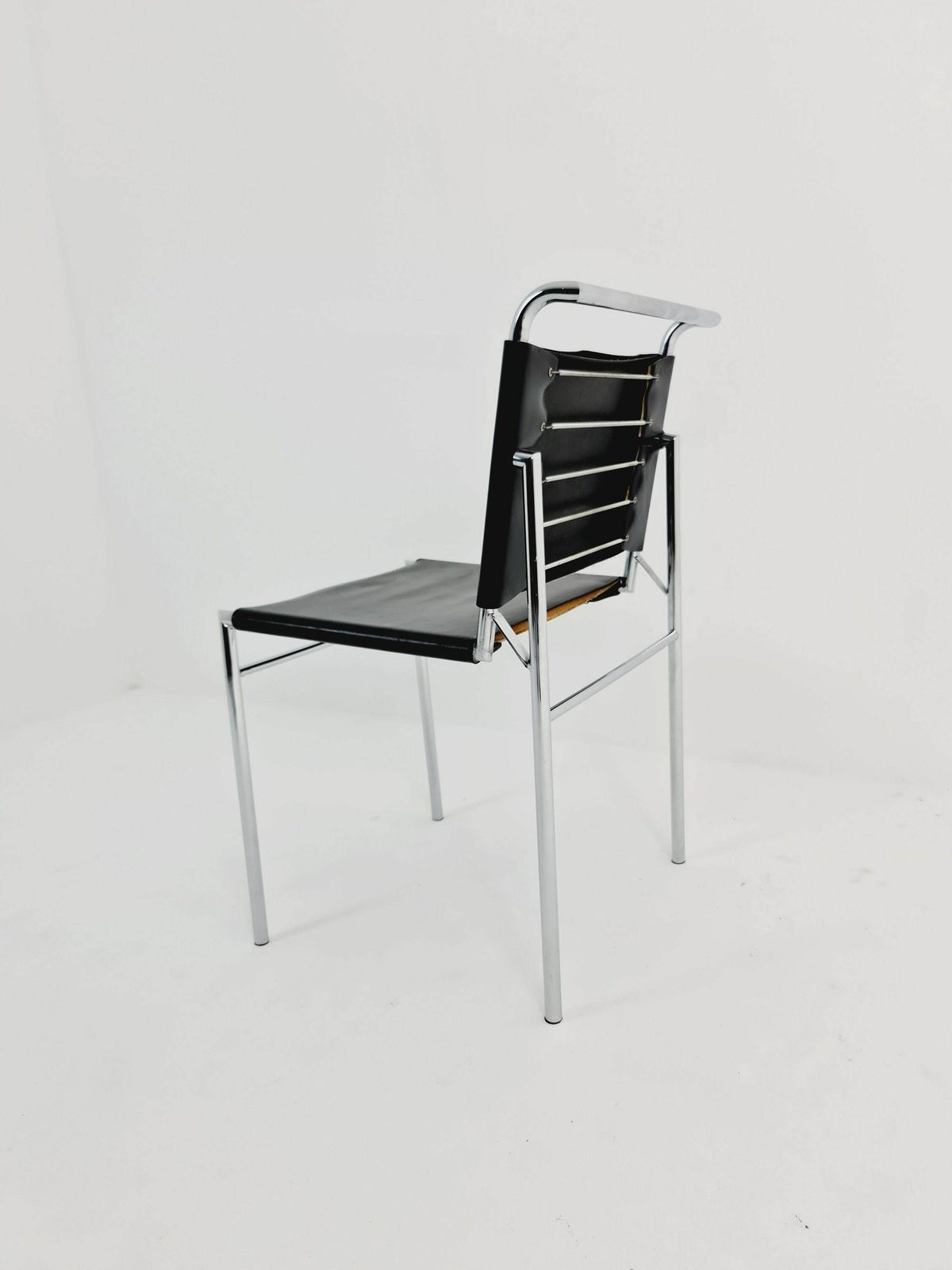 Classicon Roquebrune Chair In Black With Chrome Legs By Eileen Gray, 1970s photo furniture
