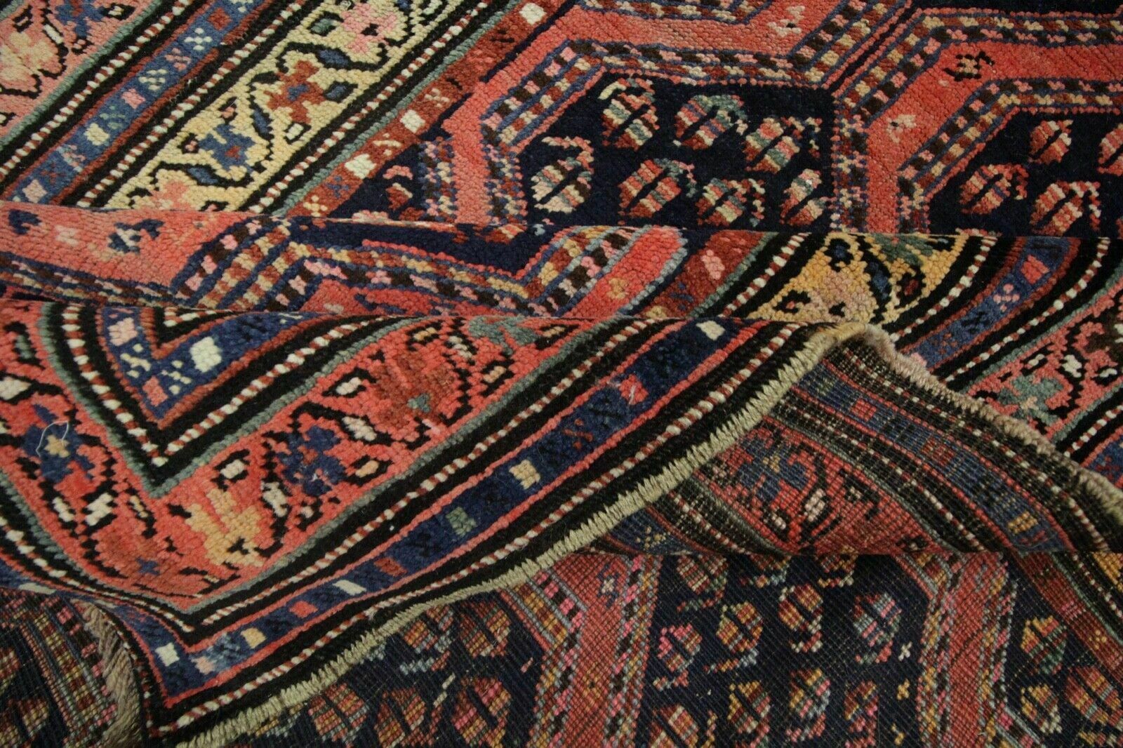Traditional Antique Blush Pink Area Rug Handmade Oriental Wool Carpet photo vintage