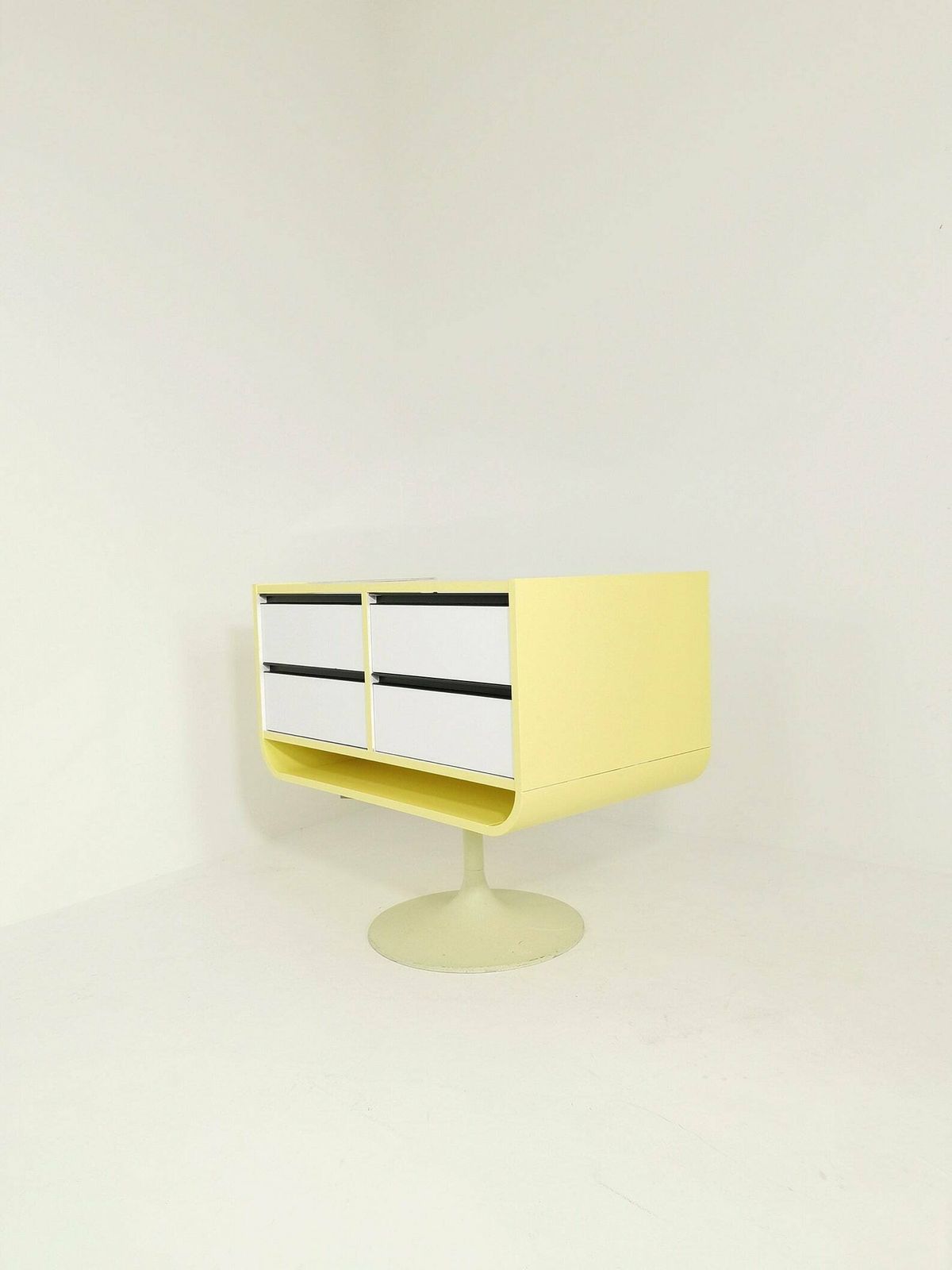 Space Age Mid Century Tulip Show Case Drawers With Glass Front 1970s