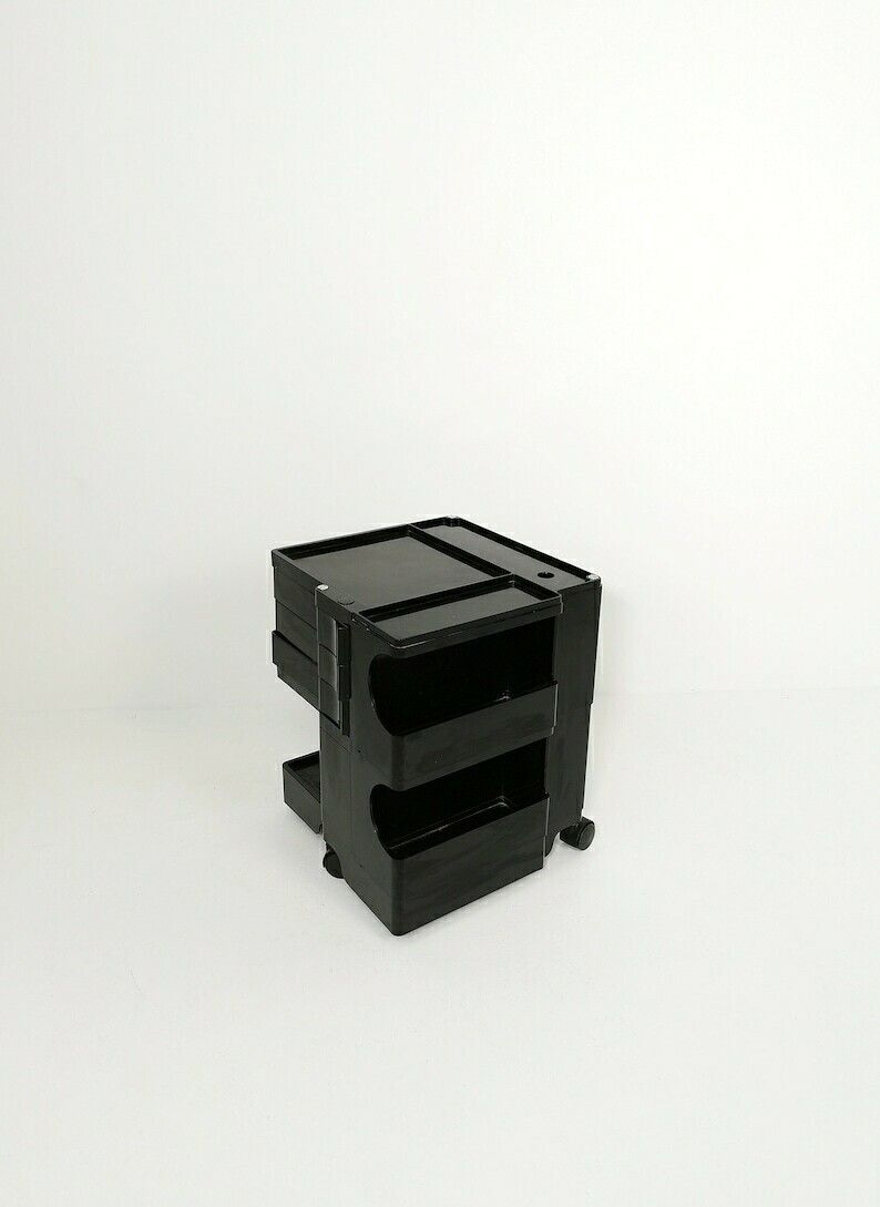 Space Age Black Boby Storage Trolley By Joe Colombo For Bieffeplast Italy 1970s
