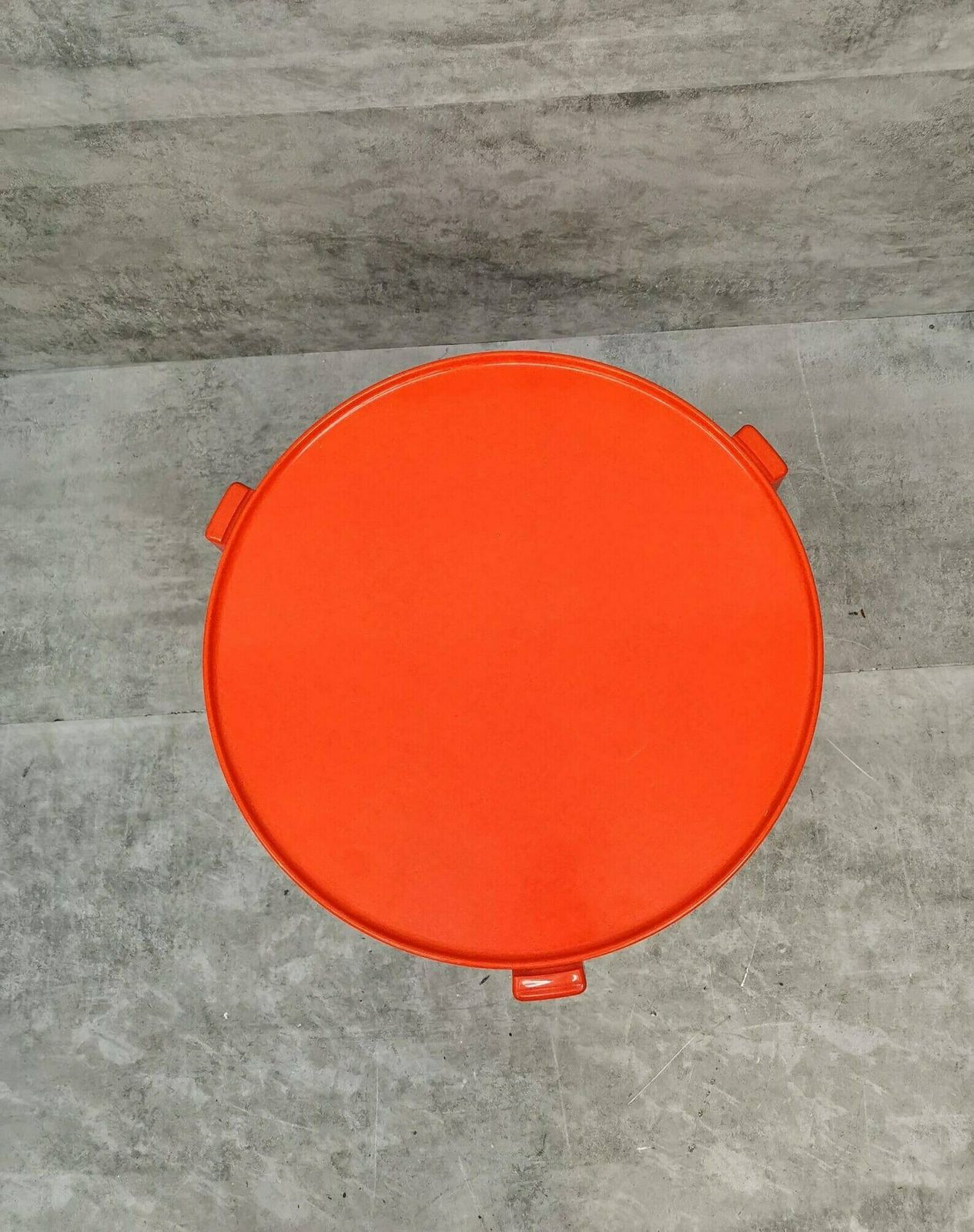 Mid Century Orange Plastic And Metal Chrome Round Italian Bar Cart 1950s photo buy