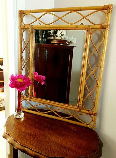 Bamboo And Cane Rectangular Mirror photo furniture