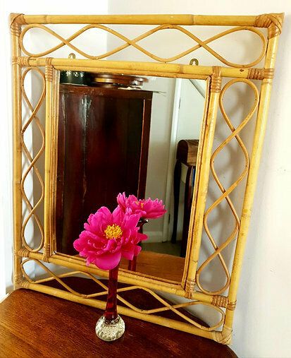 Bamboo And Cane Rectangular Mirror photo Home Decor