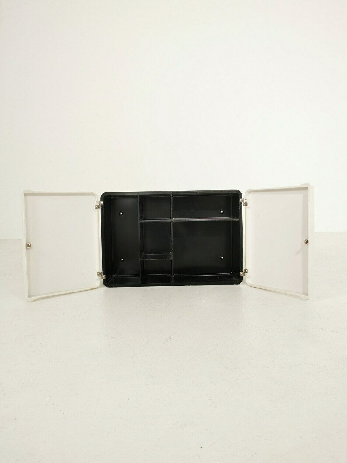1 Of 2 White And Black Bathroom Medicine Cabinet 1960s Space Age Design photo Furniture