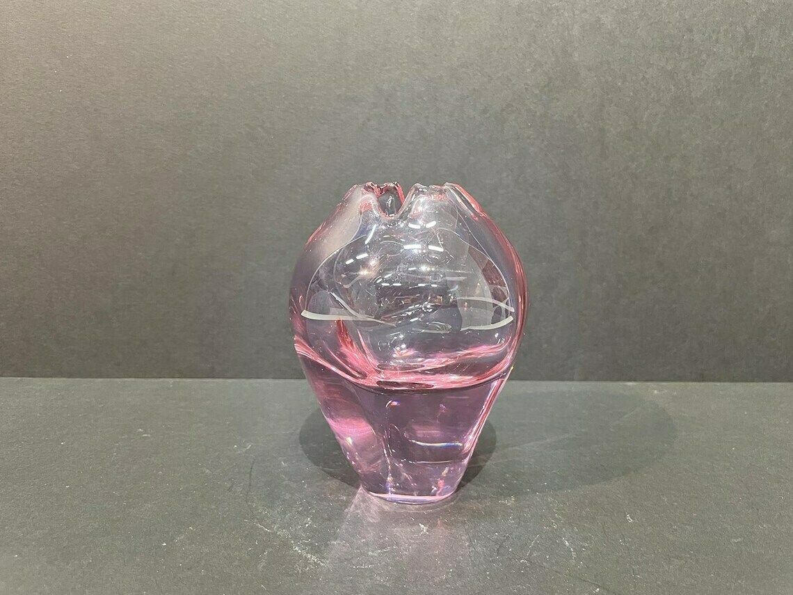 Very Beautiful Violet Glass Vase, Miloslav Klinger For Zelezny Brod Sklo (Zbs), Bohemian Glass, 1960s photo for sale