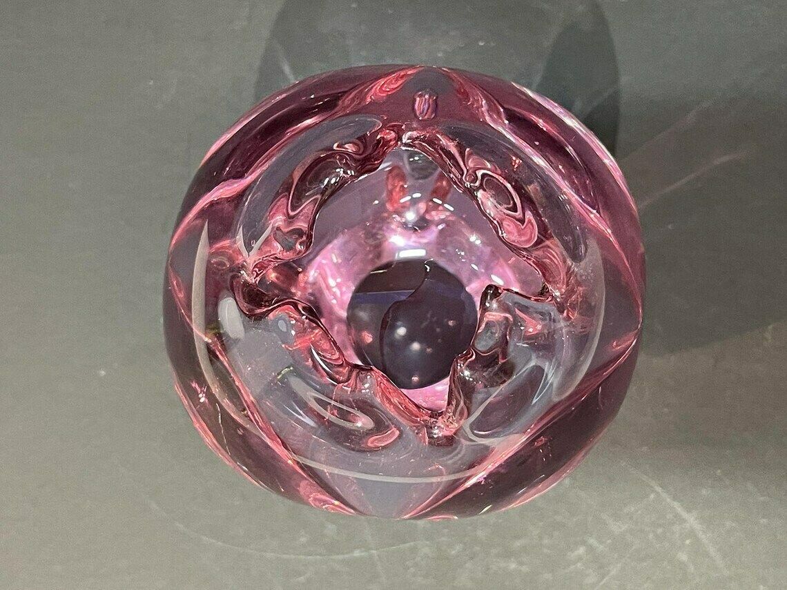 Very Beautiful Violet Glass Vase, Miloslav Klinger For Zelezny Brod Sklo (Zbs), Bohemian Glass, 1960s photo vintage