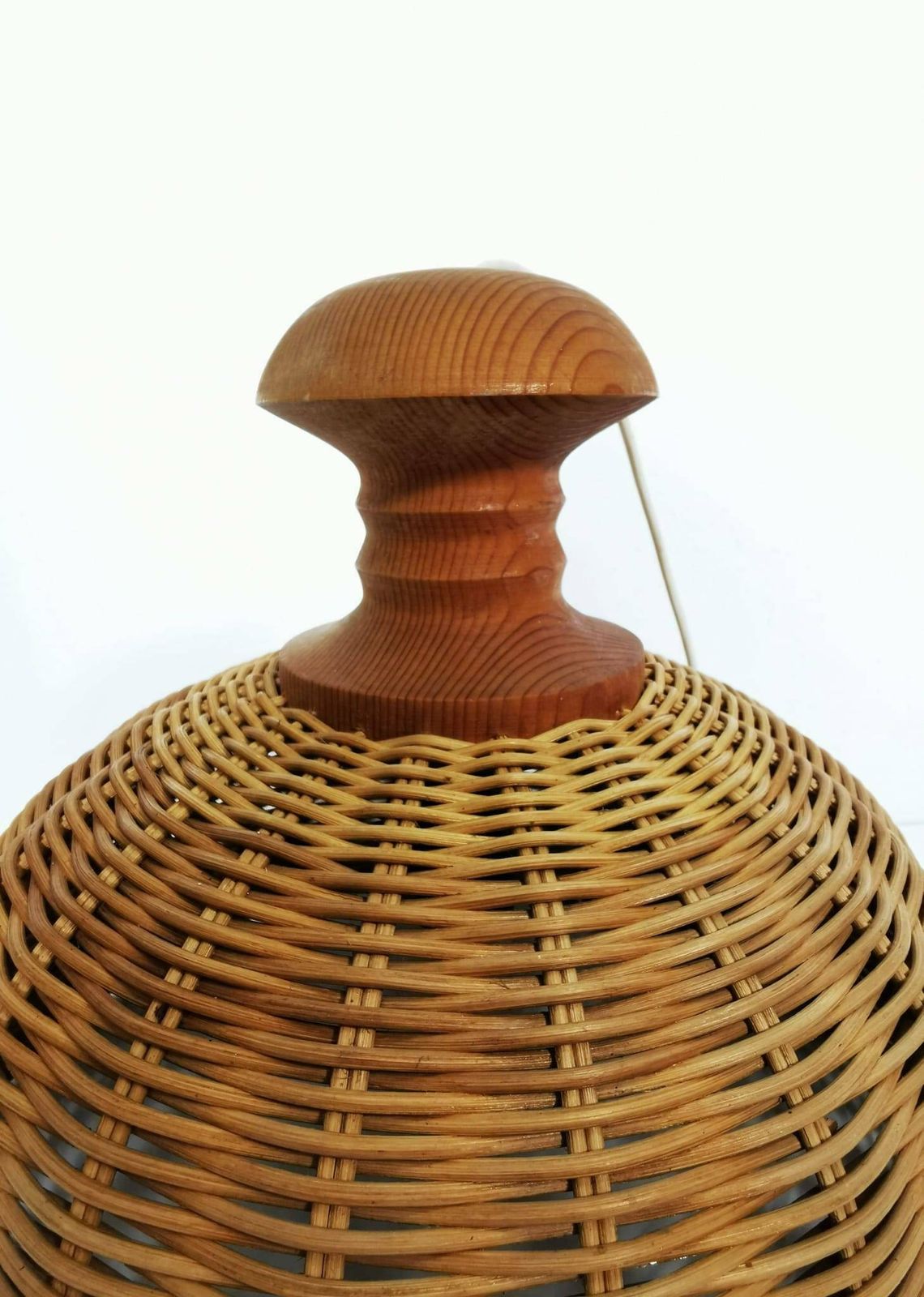 Bambus Rattan Wooden Mid Century Chandelier 1960s photo furniture