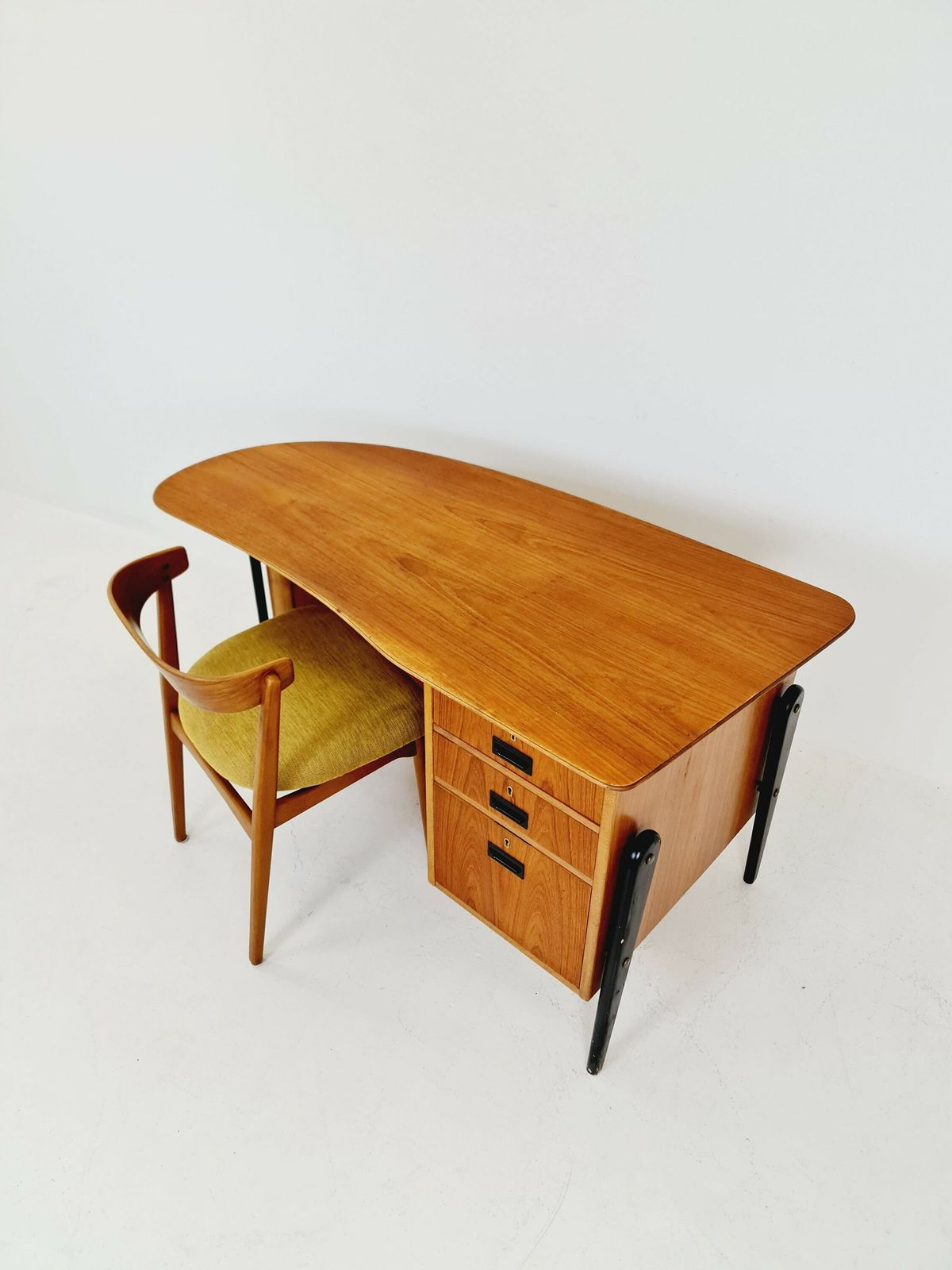 Midcentury Teak Desk By Göran Strand For Lelångs Möbelfabrik, Sweden, 1960s photo for sale