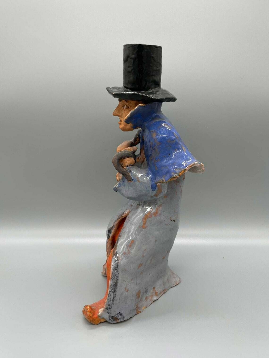 Magician With A Snake Unique Ceramic In The Style Of The Wiener Werkstätte Around 1920 photo 807.0