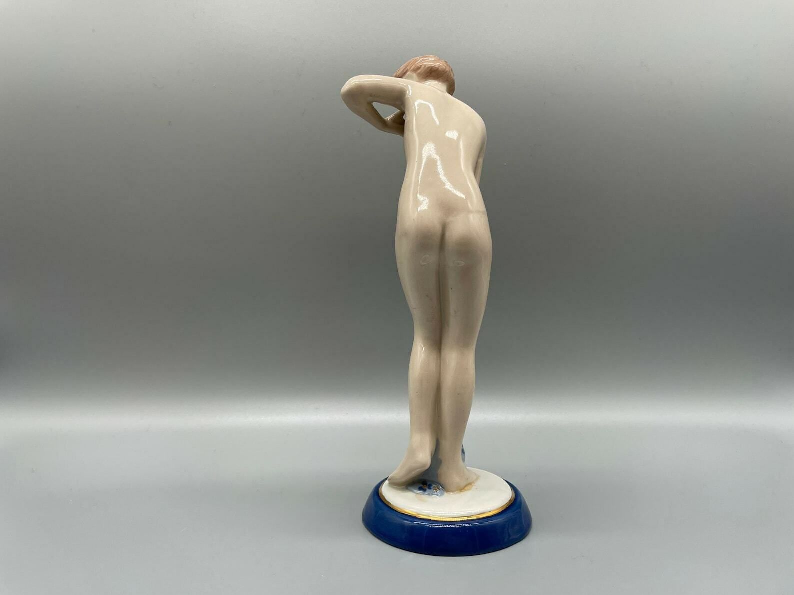 Beautiful Art Deco Nude Figure By Elly Strohbach For Royal Dux, Czechoslovakia, Circa 1935 photo Home Decor
