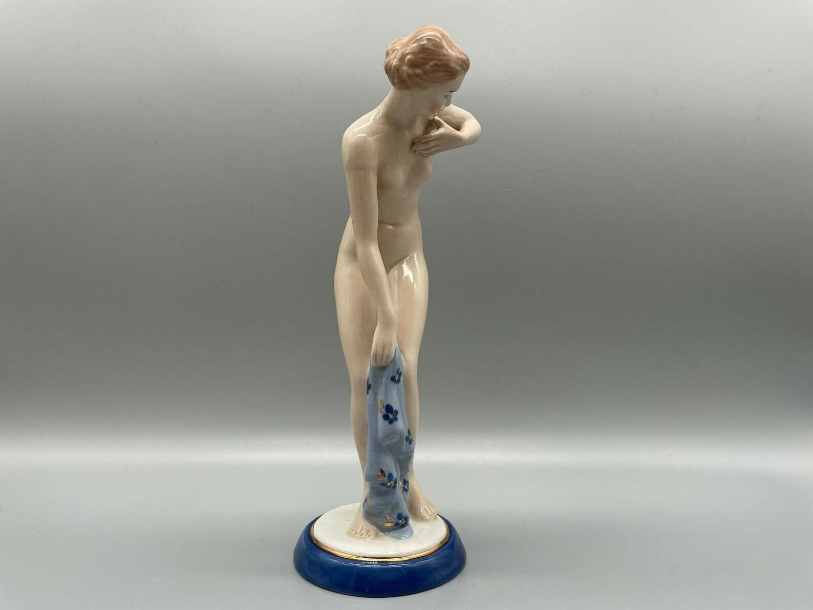 Beautiful Art Deco Nude Figure By Elly Strohbach For Royal Dux, Czechoslovakia, Circa 1935 photo vinterior