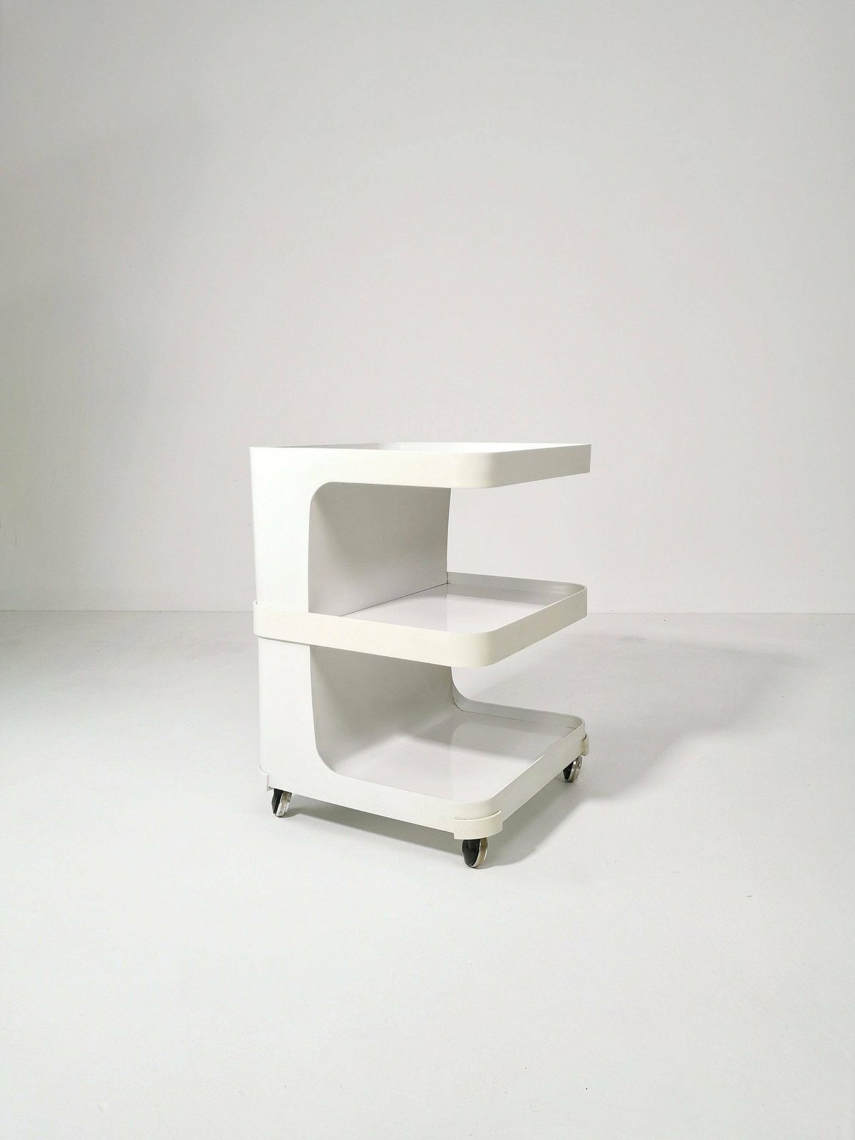 Spsceage Side Table Or Mini Bar Trolly By Flair For Prisunic. Molded Plastic 1980s photo furniture
