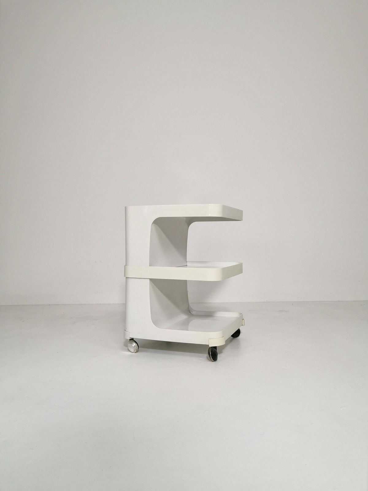 Spsceage Side Table Or Mini Bar Trolly By Flair For Prisunic. Molded Plastic 1980s photo for sale