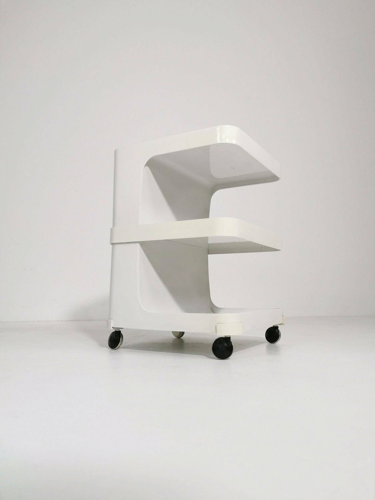 Spsceage Side Table Or Mini Bar Trolly By Flair For Prisunic. Molded Plastic 1980s photo buy