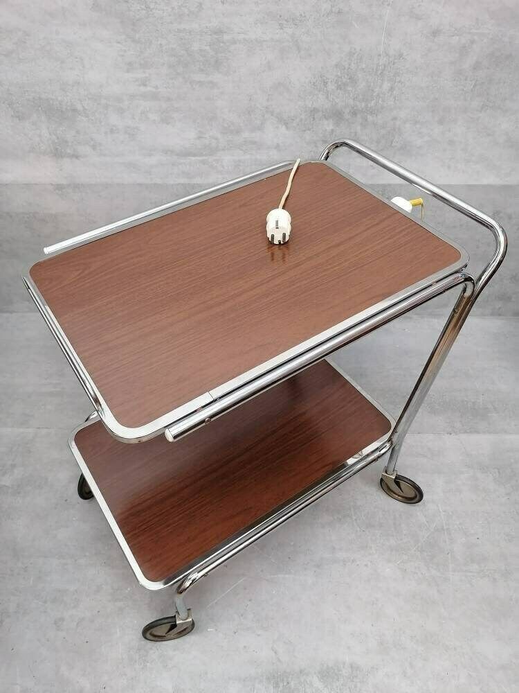 Mid Century Bauhaus Design Tea Cart Trolly Service Cart 1960s photo vintage