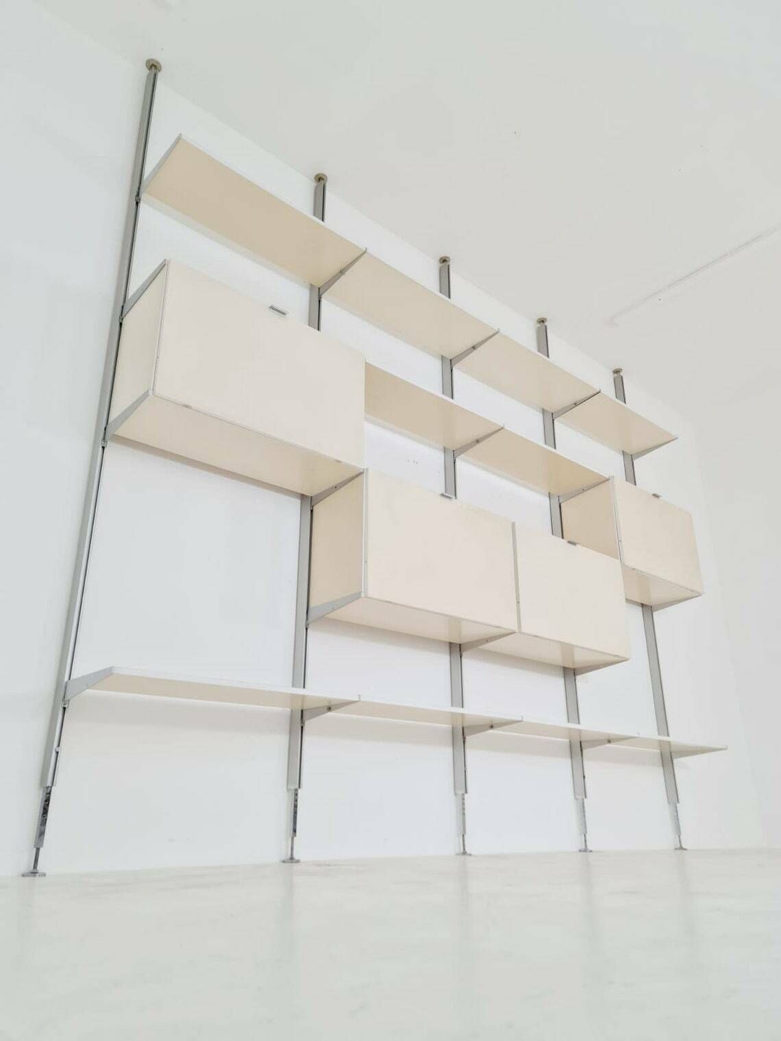 Rare Freestanding Modular George Nelson Wall Unit Bookcase, Herman Miller International Collection "Vitra", 1960s photo Furniture