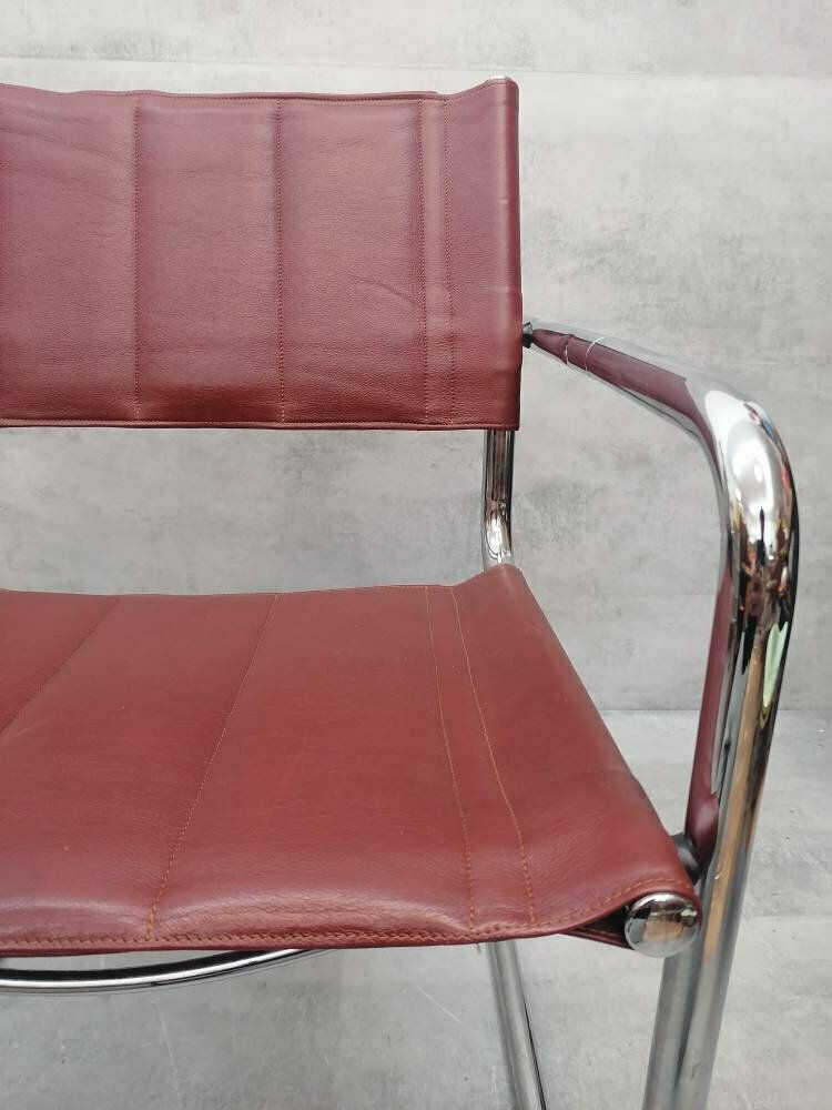 Mid Century Cognac Marcel Breuer  Style Mart Stam S34 Armchair / Bauhaus Design / 1980s photo buy