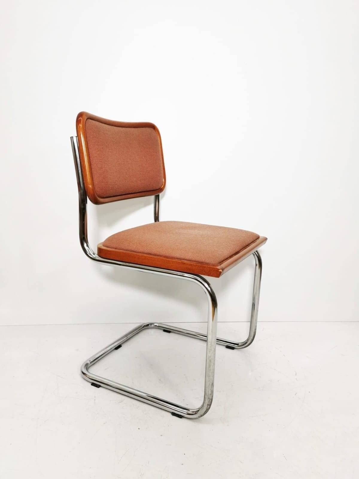 1 Of 2 Marcel Breuer B32 Upholstered Cesca Chair, Bauhaus Design By Bene