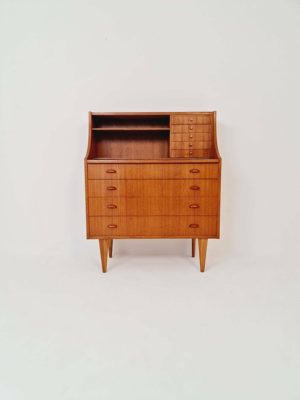 Midcentury Vintage Teak Secretary / Vanity /Make Up Table By Arne Wahl Iversen 1960s