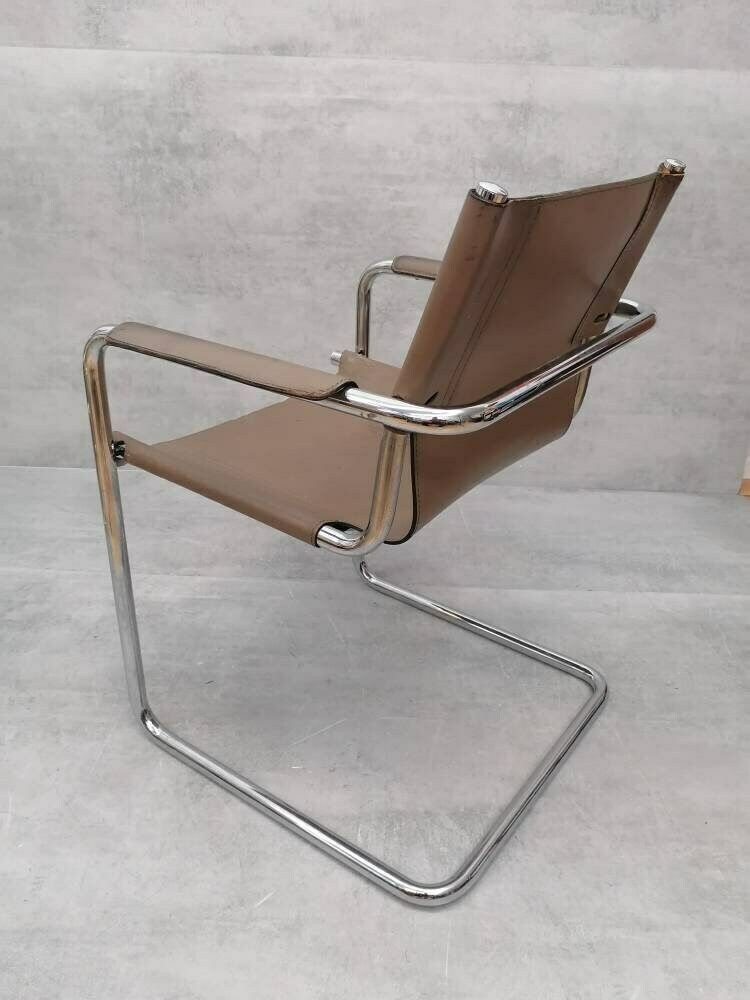 Matteo Grassi Visitor Chair In Cream Leather 1970s photo vinterior