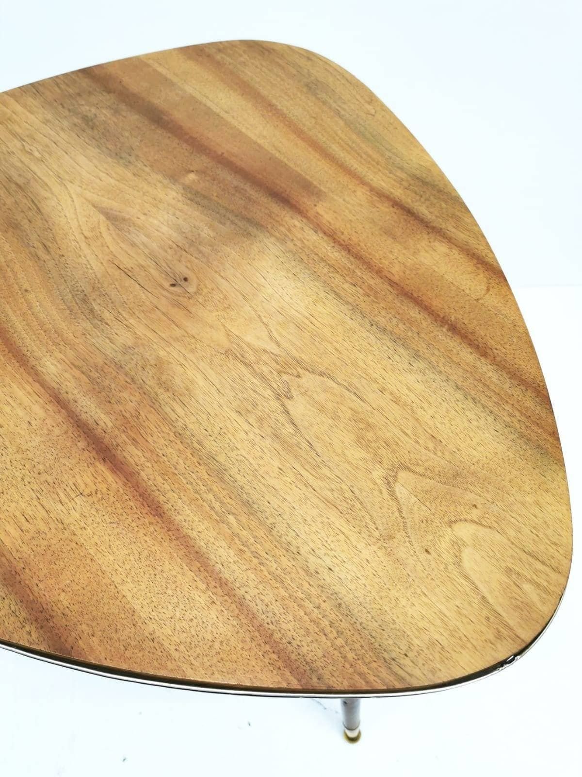 Vintage Wooden Top West German Coffee Table Boho Mid Century Modern 1960s photo furniture