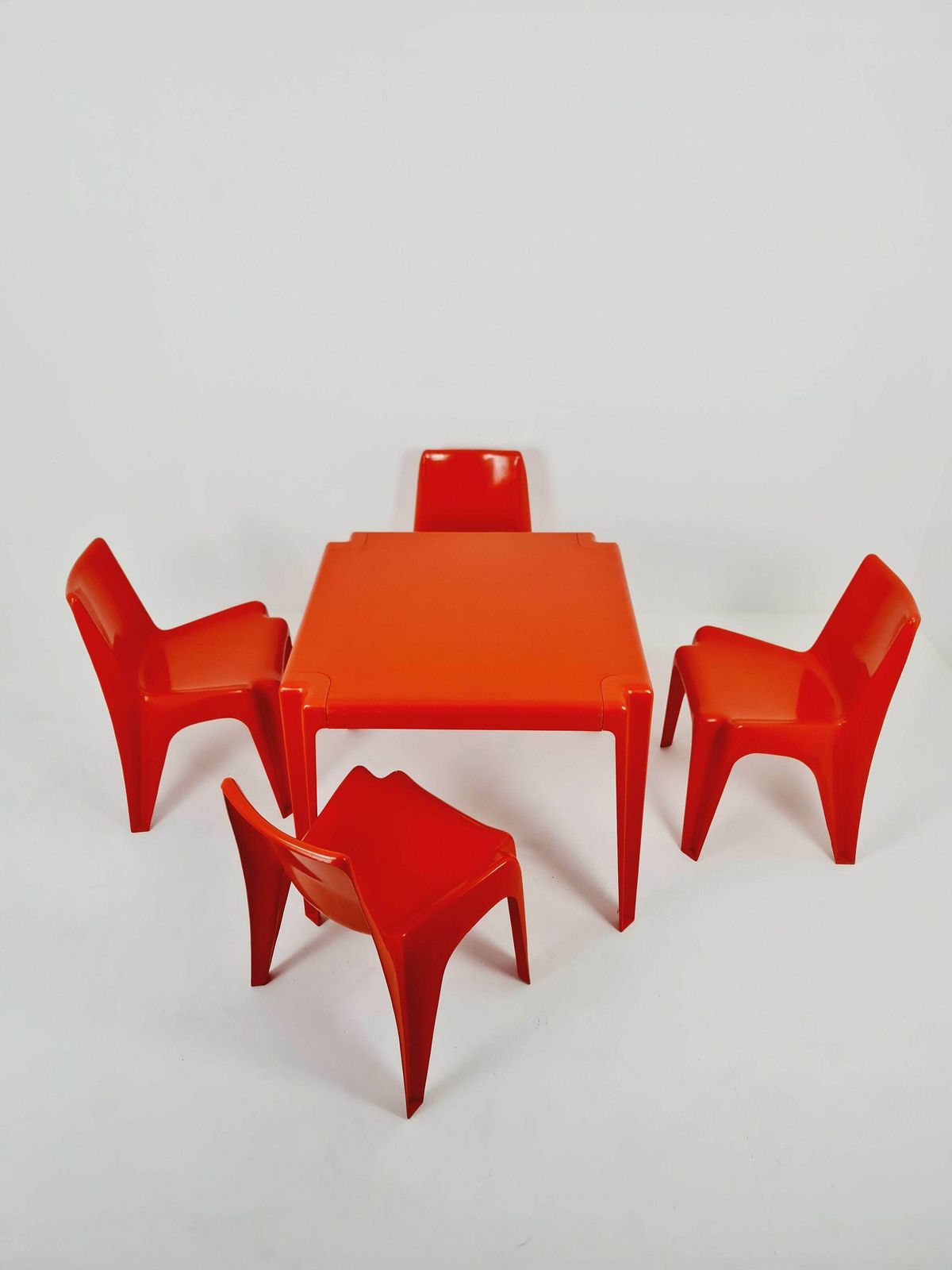 Space Age Set Of Dining Table + 4 Chairs Bofinger Ba1171 Chair By Helmut Bätzner,1970 photo furniture