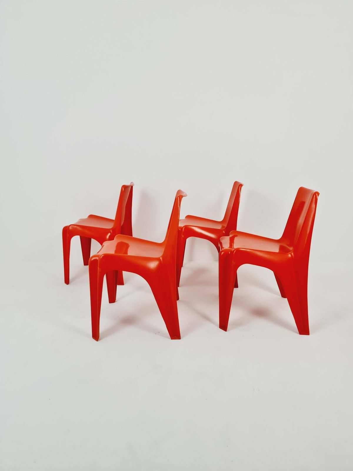 Space Age Set Of Dining Table + 4 Chairs Bofinger Ba1171 Chair By Helmut Bätzner,1970 photo vintage
