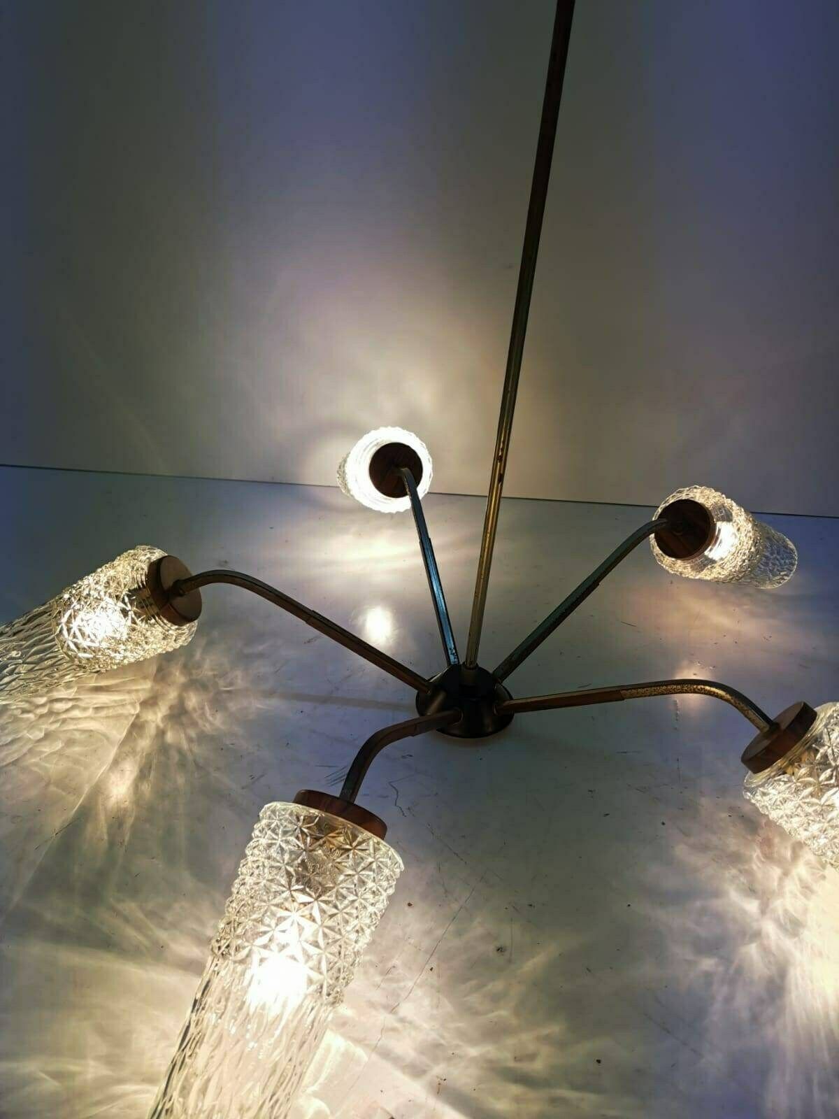 Beautiful Large Mid Century Pendant Lamp In Danish Design From The 1960s. photo vinterior