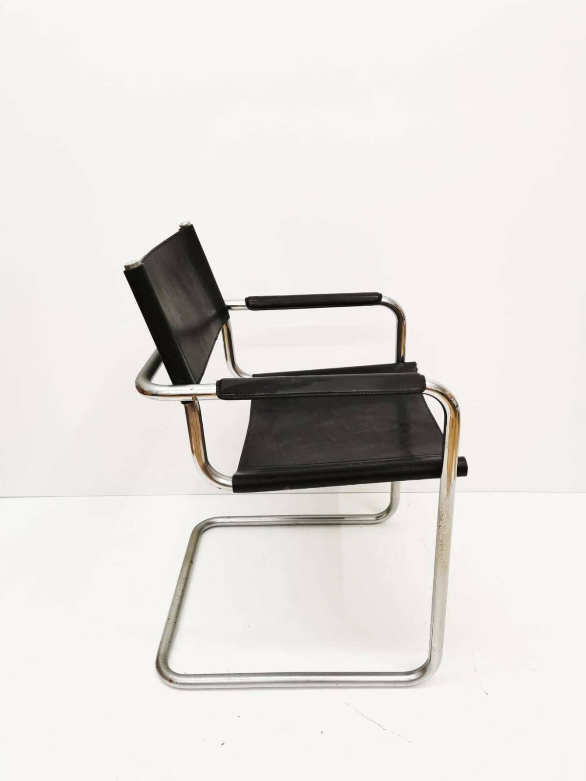 1 Of 6 Black Model Mg5 Centro Studi Desk Chair By Mart Stam & Marcel Breuer 1970s