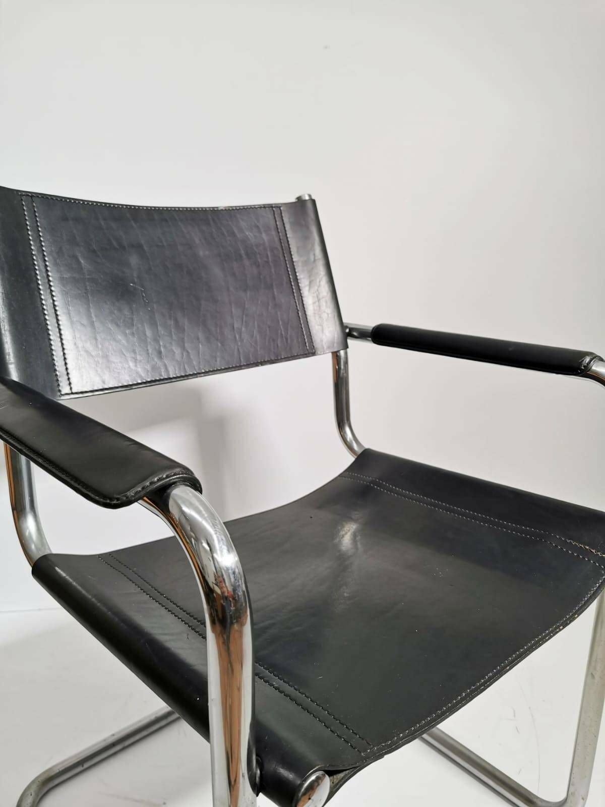 1 Of 6 Black Model Mg5 Centro Studi Desk Chair By Mart Stam & Marcel Breuer 1970s photo buy