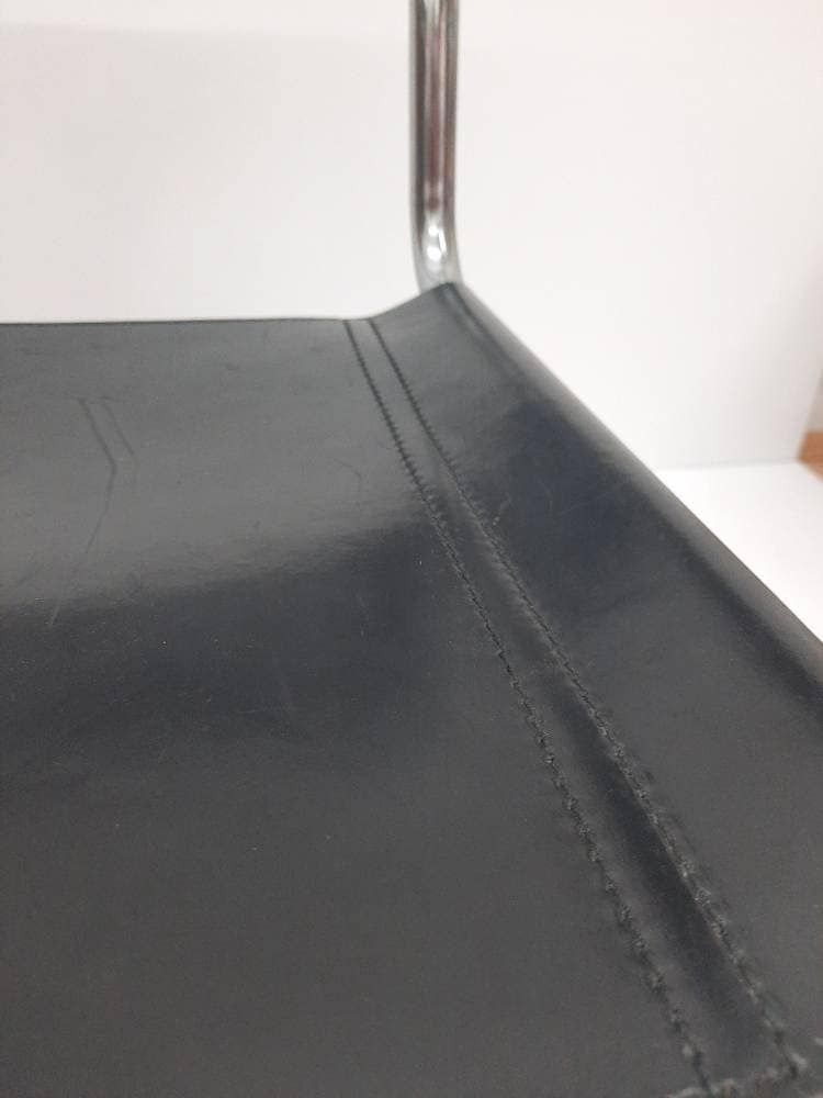 1 Of 8 Original Model Mg5 Centro Studi Desk Black Leather Chair By Mart Stam & Marcel Breuer For Matteo Grassi, 1970s photo buy