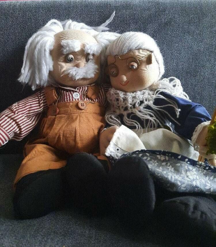Oma Granny Grandma & Opa Grandpa Vintage Dolls Set photo for sale