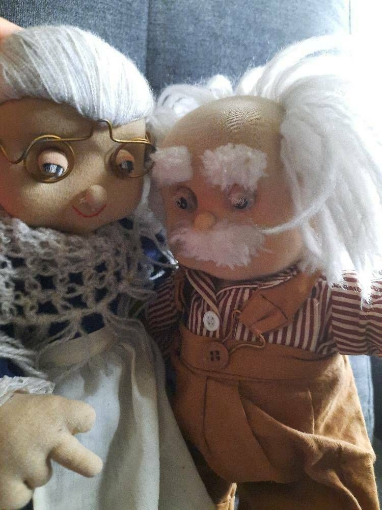 Oma Granny Grandma & Opa Grandpa Vintage Dolls Set photo vinterior