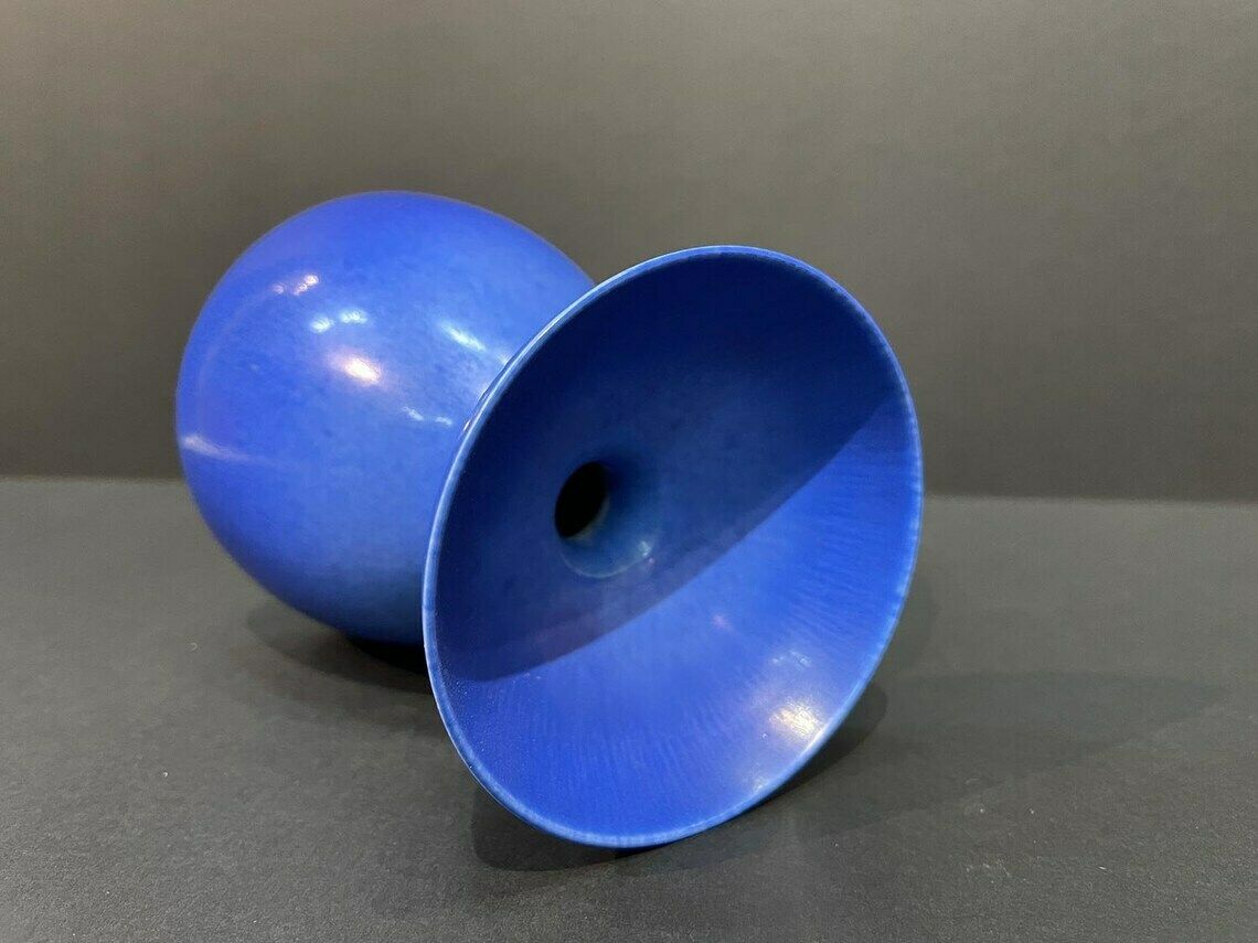 Cobalt Blue Double Vase By Sven Wejsfelt For Gustavsberg, Signed, Sweden, 1970s photo 83.0