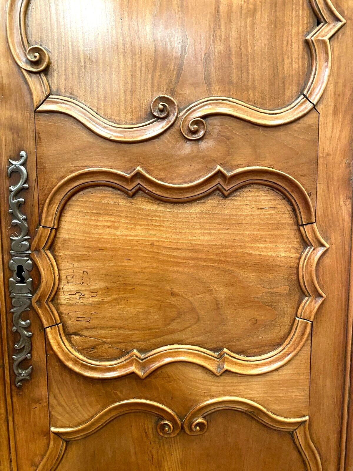 Pair Of Framed Doors In Solid 18th Century Cherry Wood photo vintage