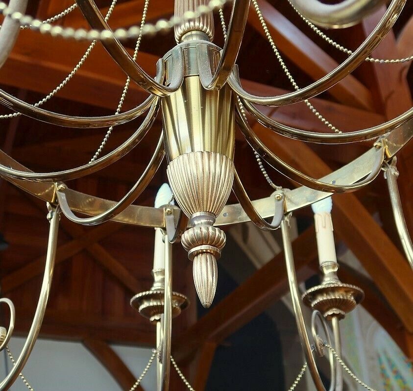 photo furniture Set Of 3 Chandeliers With 10 Lights, Louis XVI Style, Early 20th Century