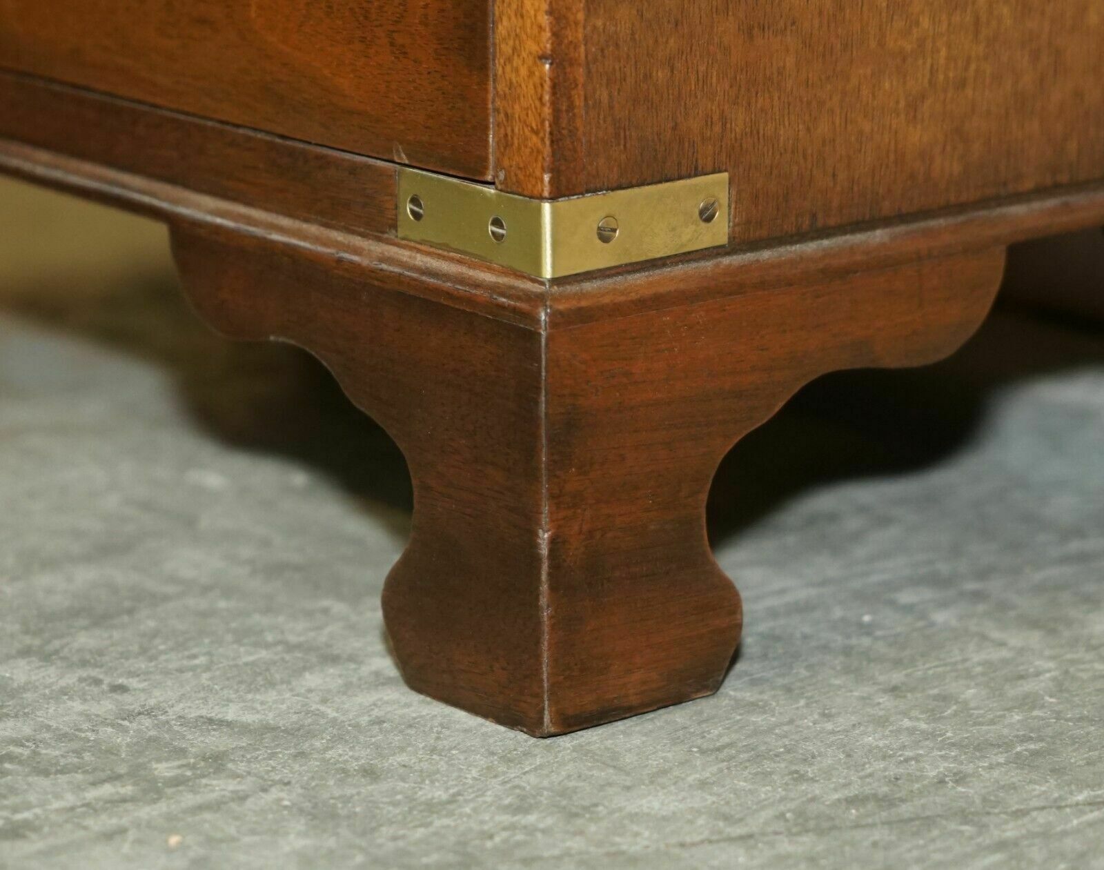 photo for sale Fully Restored Harrods Kennedy Military Campaign Side End Table Drawers Leather