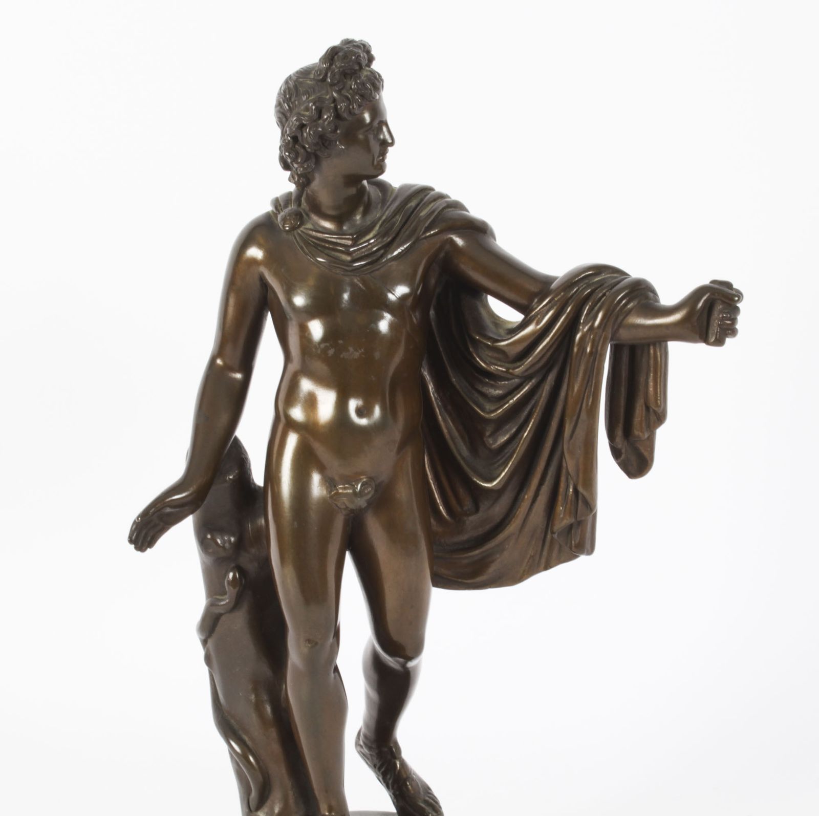 Victorian Bronze Sculpture Of Greek God Apollo 19th Century photo 1550.0