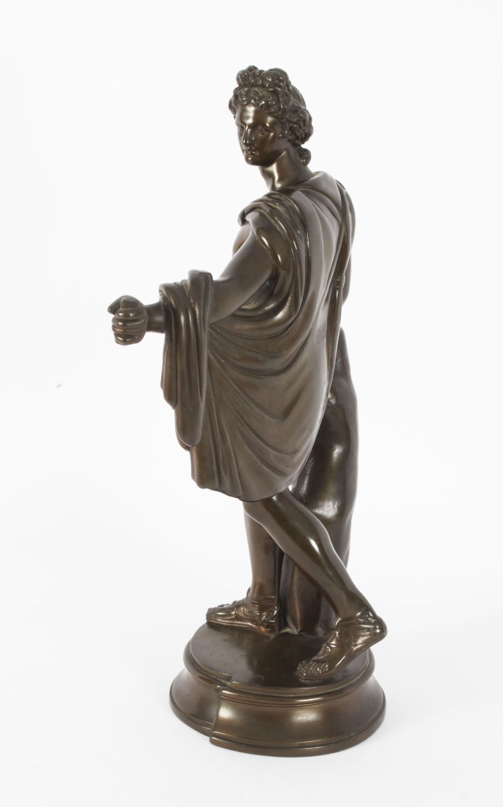 Victorian Bronze Sculpture Of Greek God Apollo 19th Century photo vintage