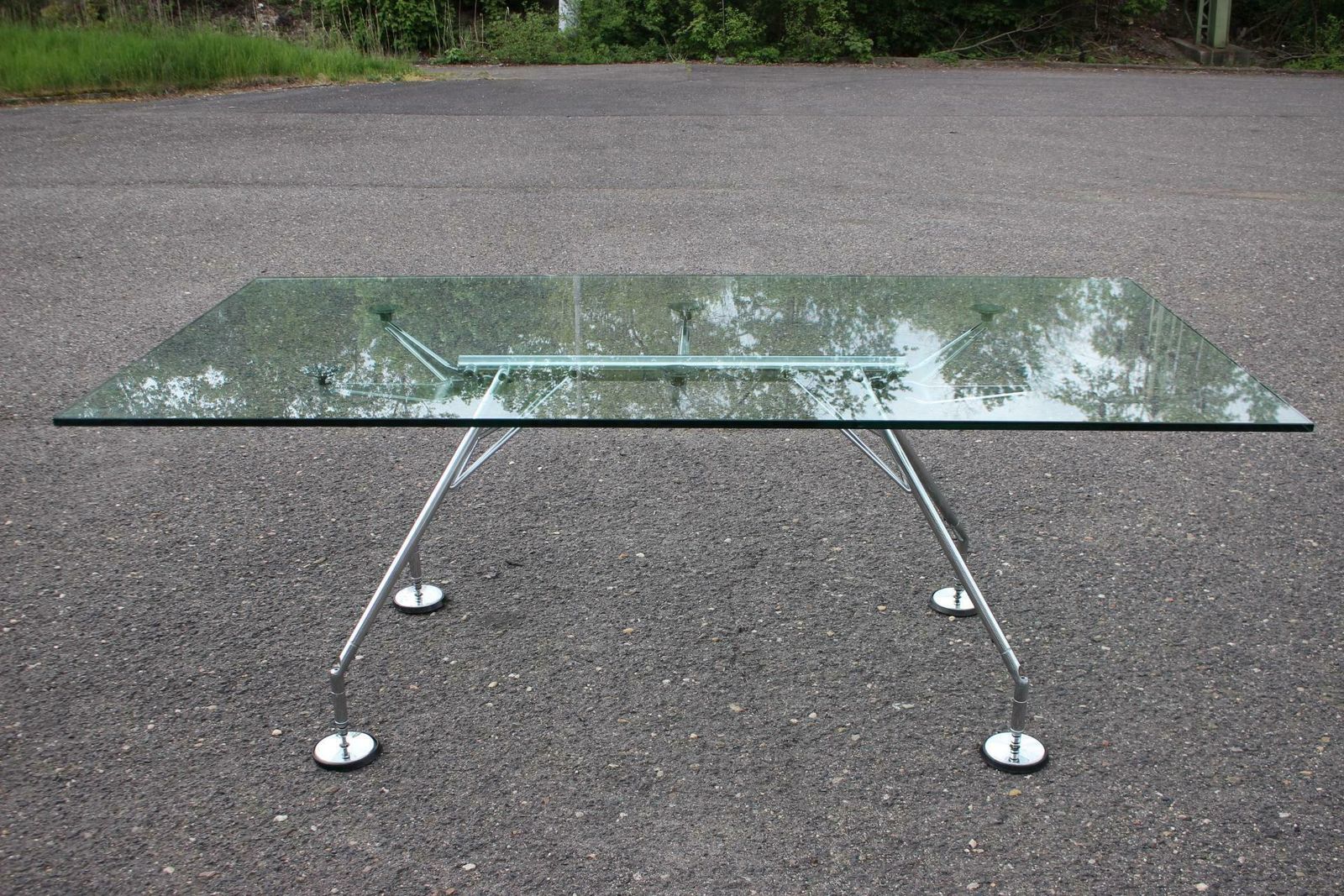 1970s Norman Foster Glass Table Model Nomos For Tecno, Italy photo buy