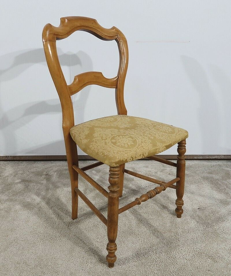 Pair Of Chairs In Solid Beech, Louis Philippe, Late 19th Century photo vintage