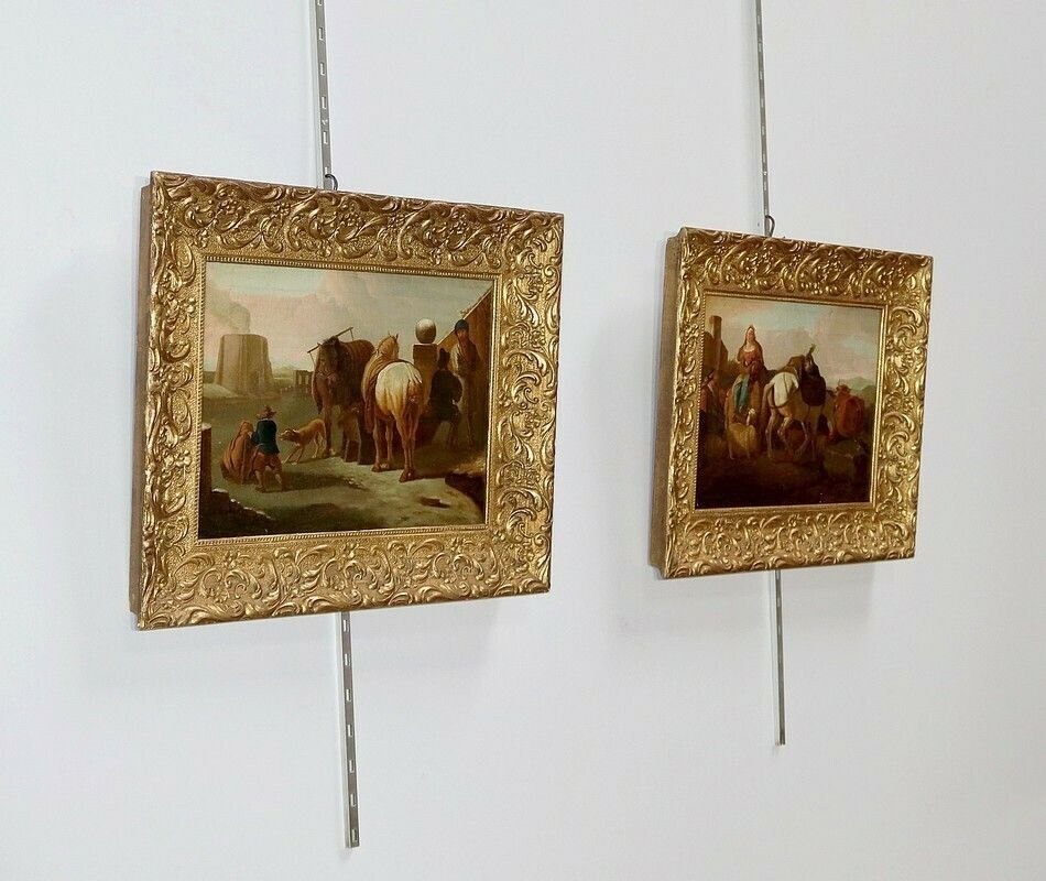 Pair Of “Spanish Scenes” Paintings – Mid 19th Century photo for sale