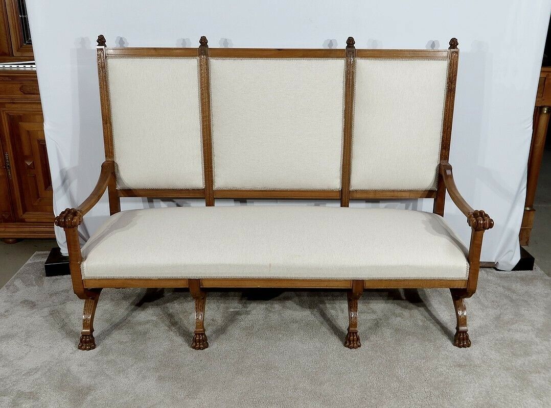 Rare Bench In Solid Walnut, Renaissance Style, Late 19th Century photo furniture
