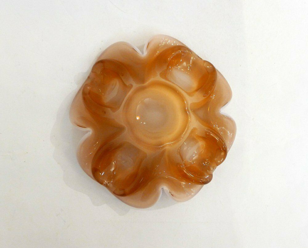 Large Sommerso Murano Glass Flower Ashtray, 1960s photo 130.0