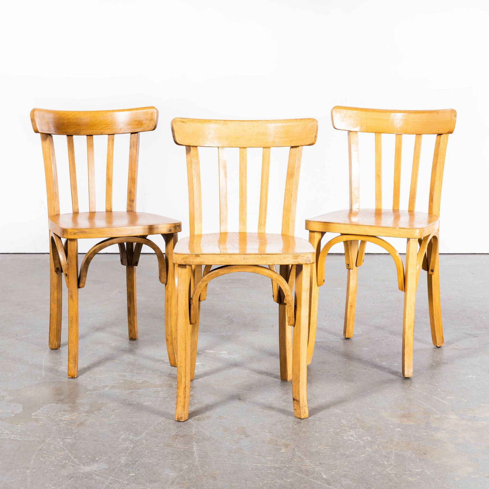 1950’s Luterma Blonde Bentwood Dining Chairs – Set Of Three