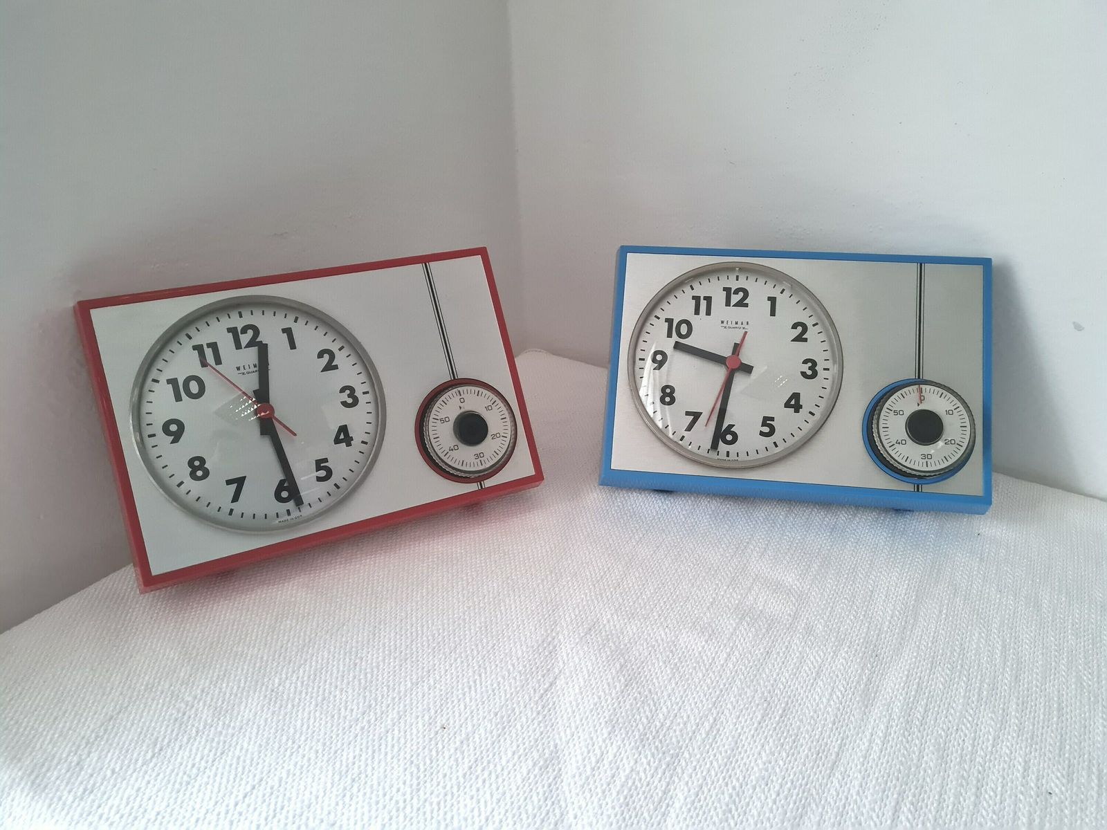 Vintage Mid Century Wall Kitchen Clock With Timer Weimar Ddr 70s photo Home Decor