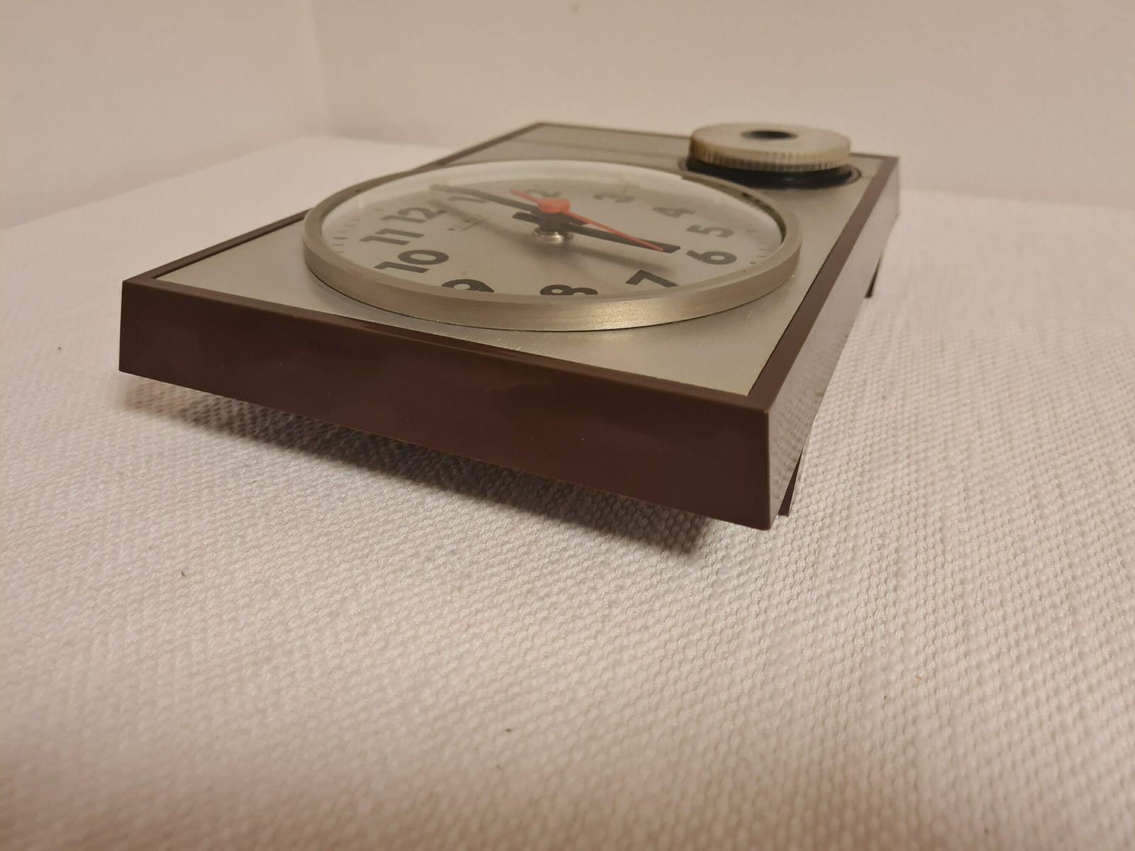 Vintage Mid Century Wall Kitchen Clock With Timer Weimar Ddr 70s photo vinterior