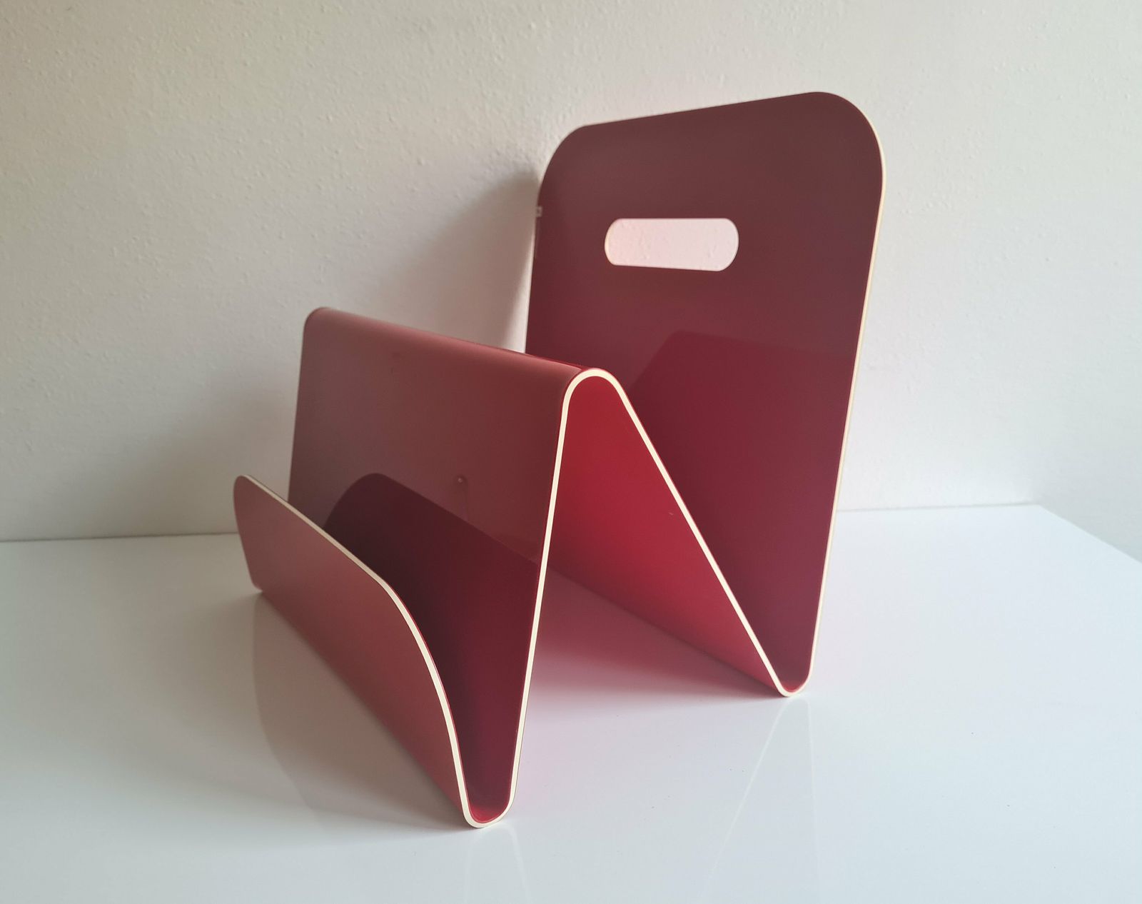 Vintage Post Modern Magazine Rack Vinyl Holder photo Home Decor
