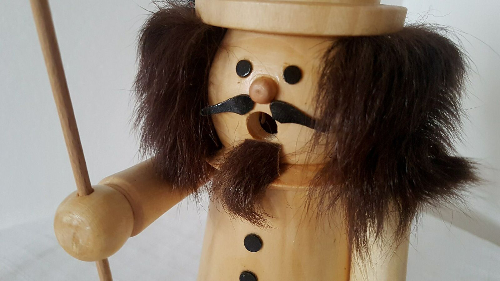 photo for sale Vintage Big Erzgebirge Figure, Incense Smoker Man German Incense Burner, Christmas Candle Holder Handmade Design Not Used