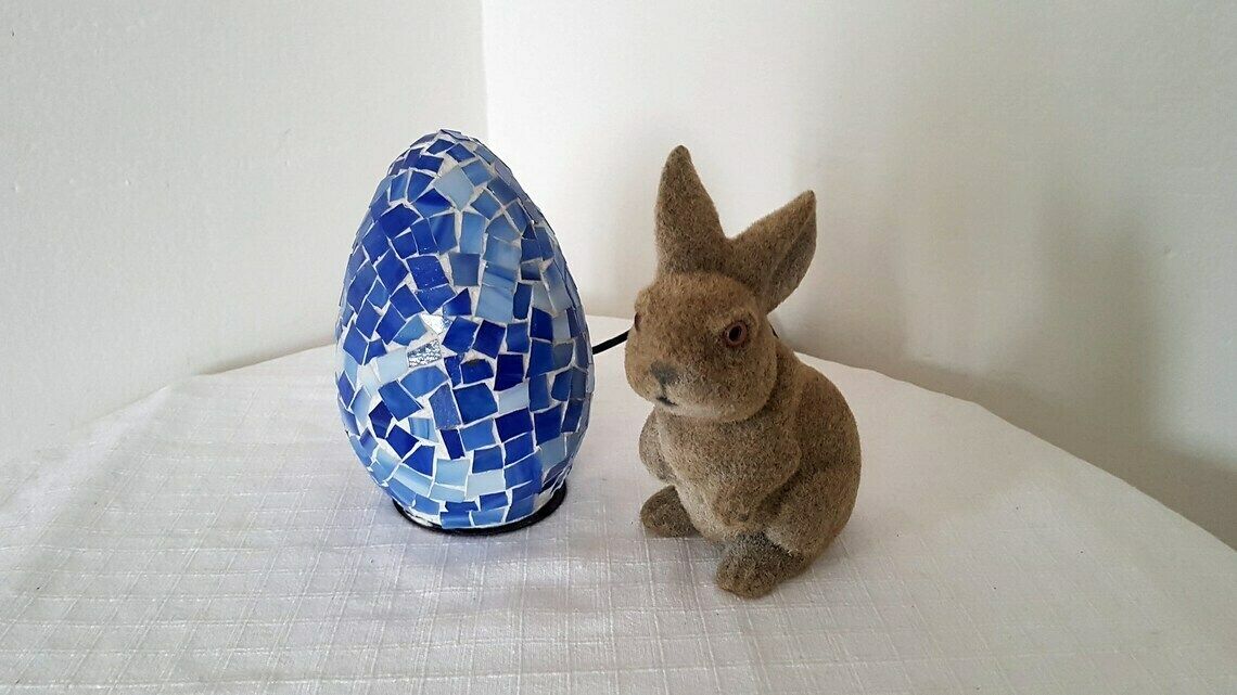 photo for sale Vintage Mosaic Lamp Easter Egg Accent Lamp